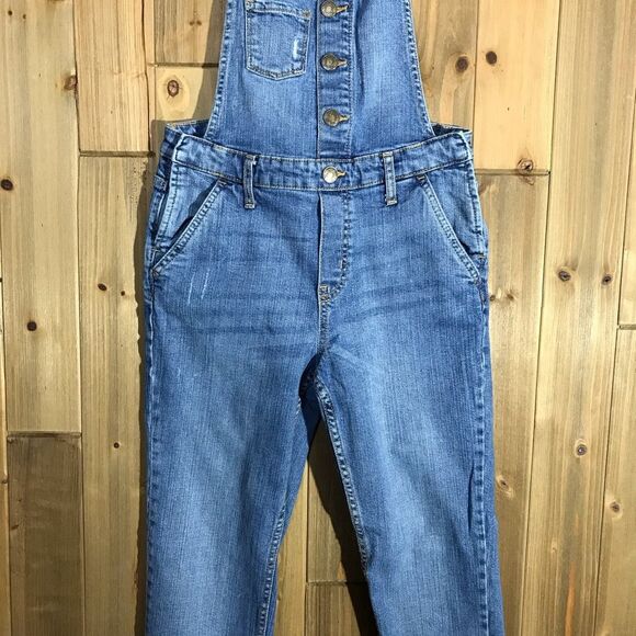 Gap Kids Factory Girls Denim Jeansn Overalls Size  14 - Picture 4 of 16